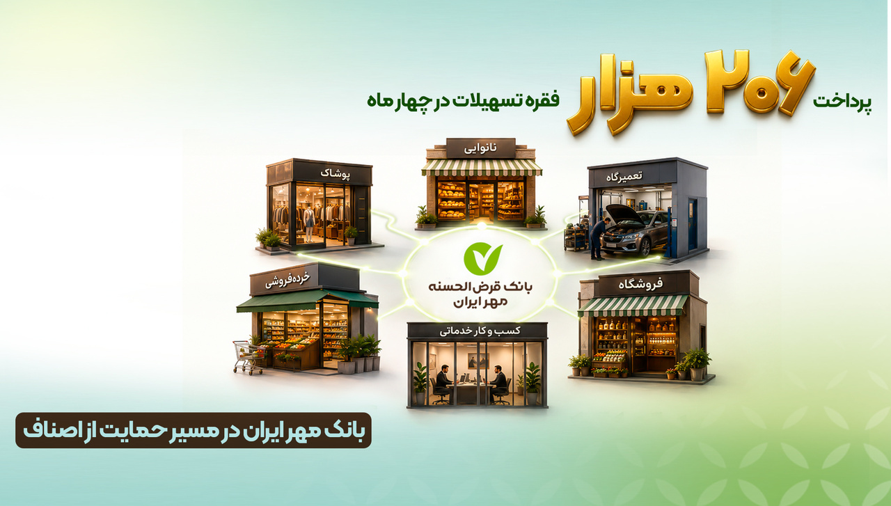 بانک مهر ایران در مسیر حمایت از اصناف؛ پرداخت ۲۰۶ هزار فقره تسهیلات در چهار ماه